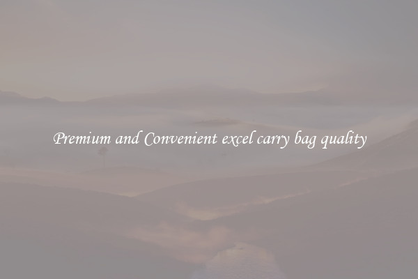 Premium and Convenient excel carry bag quality