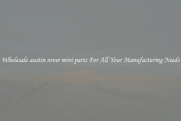 Wholesale austin rover mini parts For All Your Manufacturing Needs