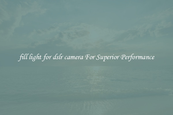 fill light for dslr camera For Superior Performance