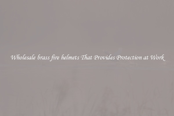 Wholesale brass fire helmets That Provides Protection at Work