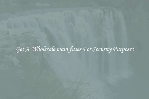 Get A Wholesale main fuses For Security Purposes