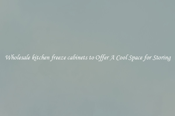 Wholesale kitchen freeze cabinets to Offer A Cool Space for Storing