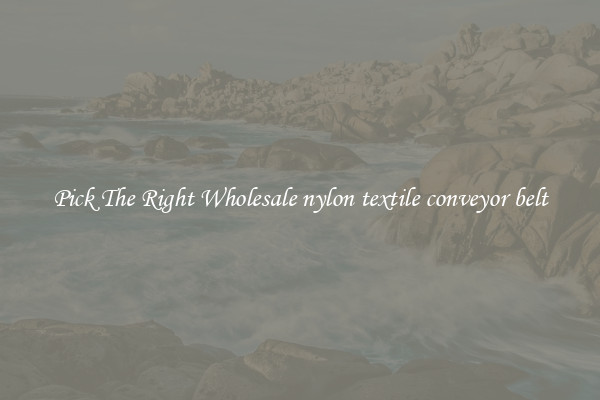 Pick The Right Wholesale nylon textile conveyor belt